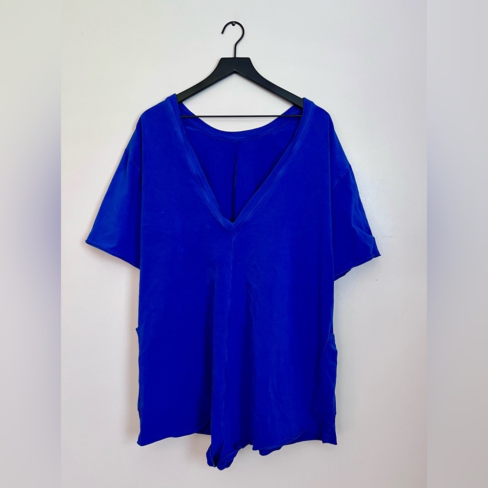 Free People Blue “Electric shock” Hot Shot Romper